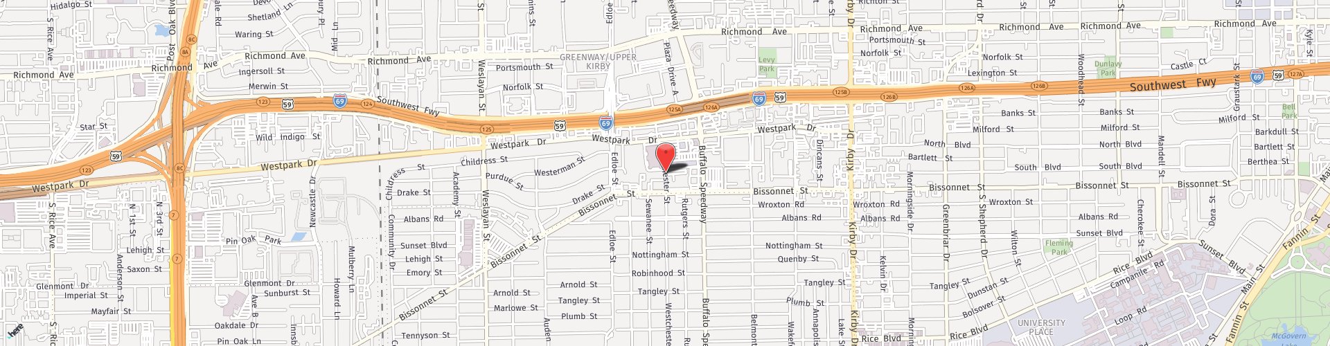 Location Map: 5252 Westchester St. Houston, TX 77005