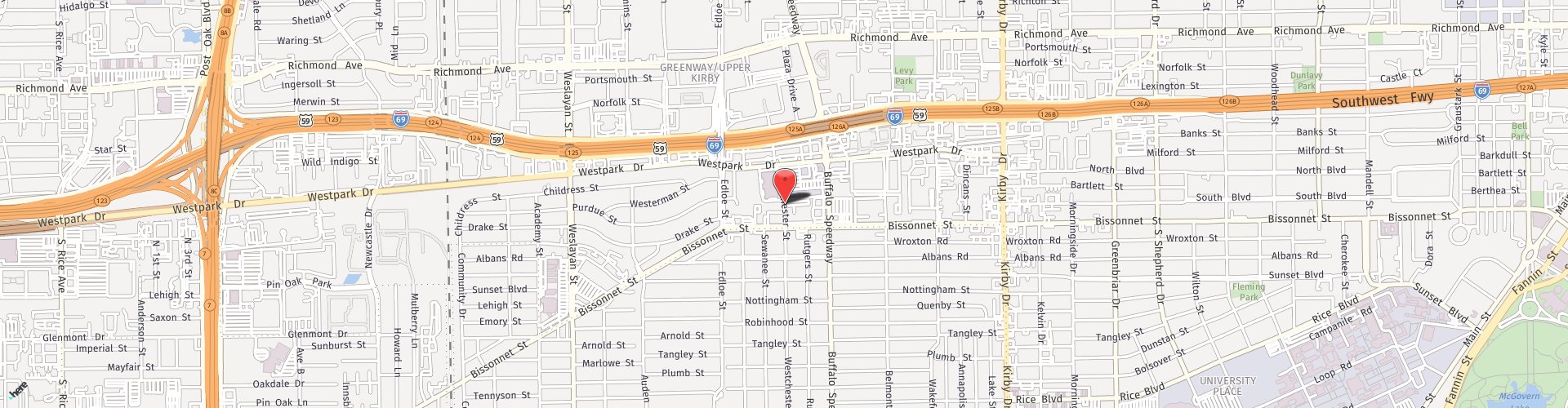 Location Map: 5252 Westchester St. Houston, TX 77005